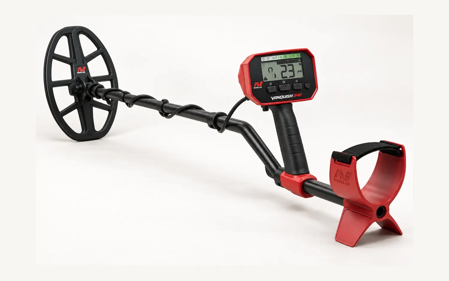 Minelab VANQUISH 340 Metalldetektor in Rot und Schwarz